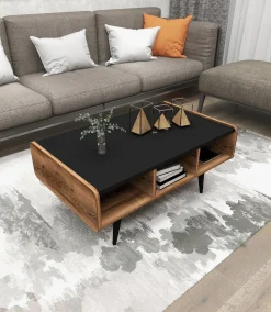 Couchtisch Line - 100% MELAMINE - Heller Nussbaum - 90 x 40 x 56 cm