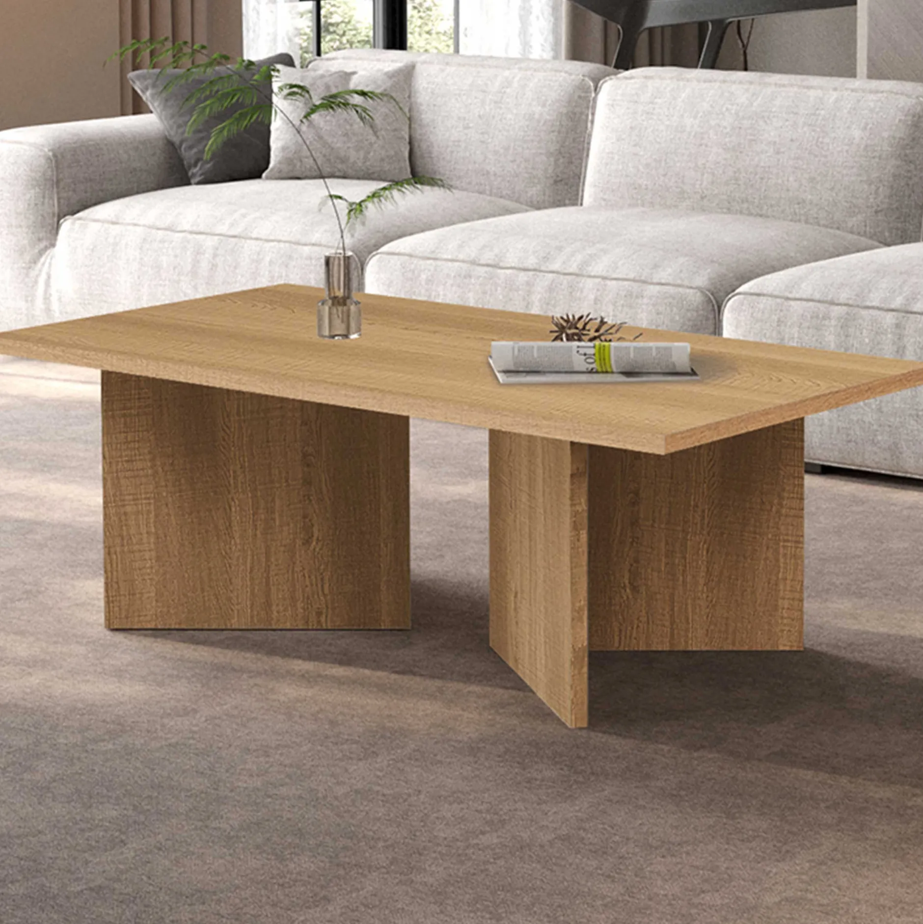 Couchtisch Litar - 125x65x42cm - Eiche Dekor