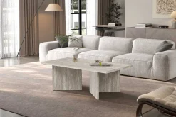 Couchtisch Litar - 125x65x42cm - Travertin grau