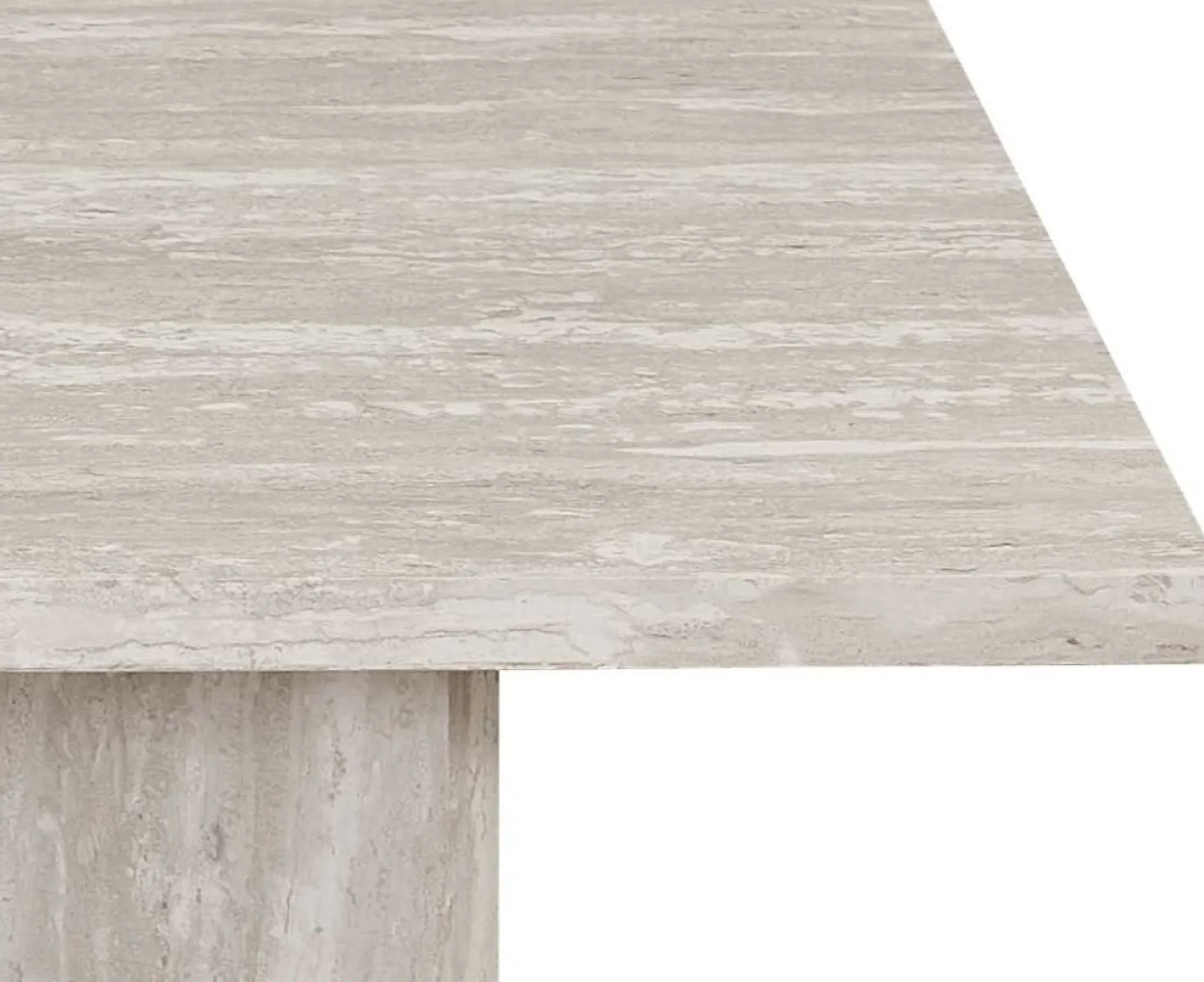 Couchtisch Litar - 125x65x42cm - Travertin grau