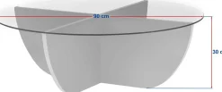 Couchtisch Liya - 100% TEMPERED GLASS - Walnuss - 30 x 90 x 90 cm