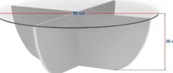 Couchtisch Liya - 100% TEMPERED GLASS - Holzschwarz - 30 x 90 x 90 cm