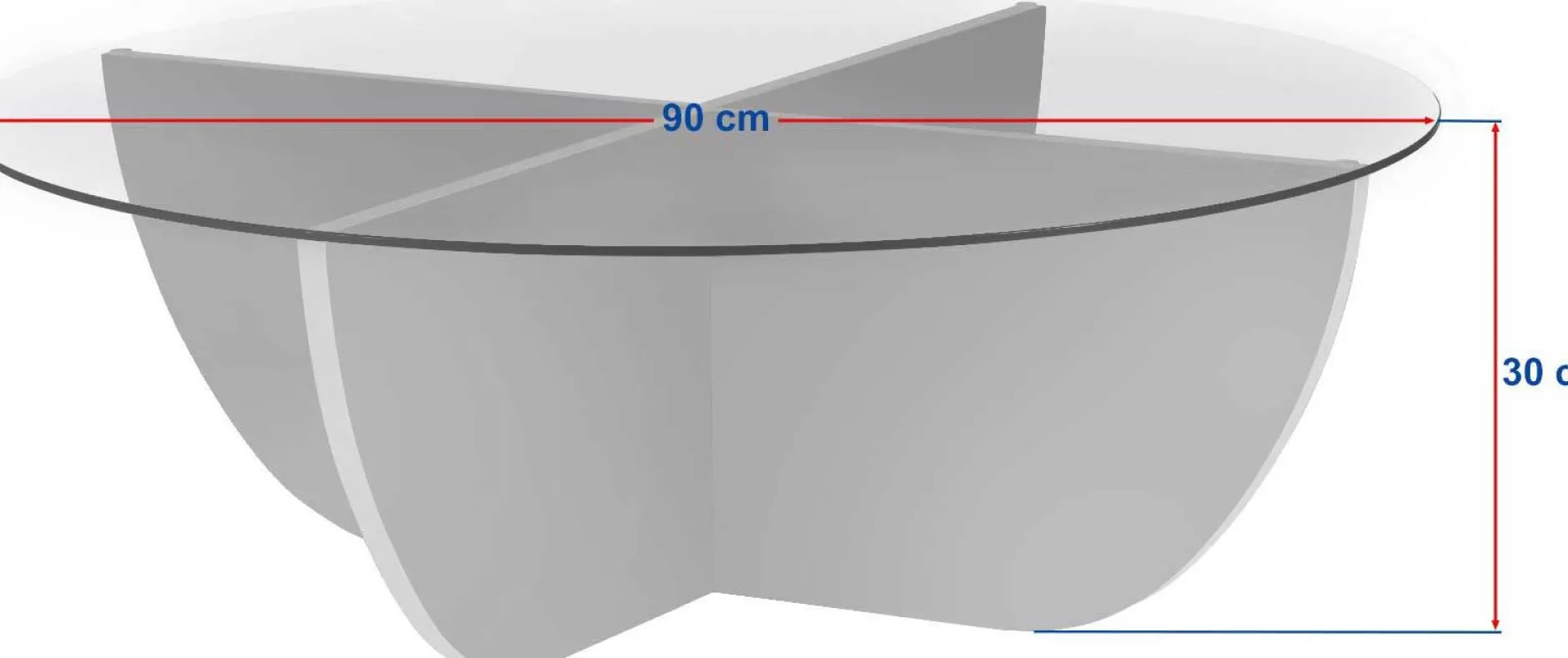Couchtisch Liya - 100% TEMPERED GLASS - Holzschwarz - 30 x 90 x 90 cm