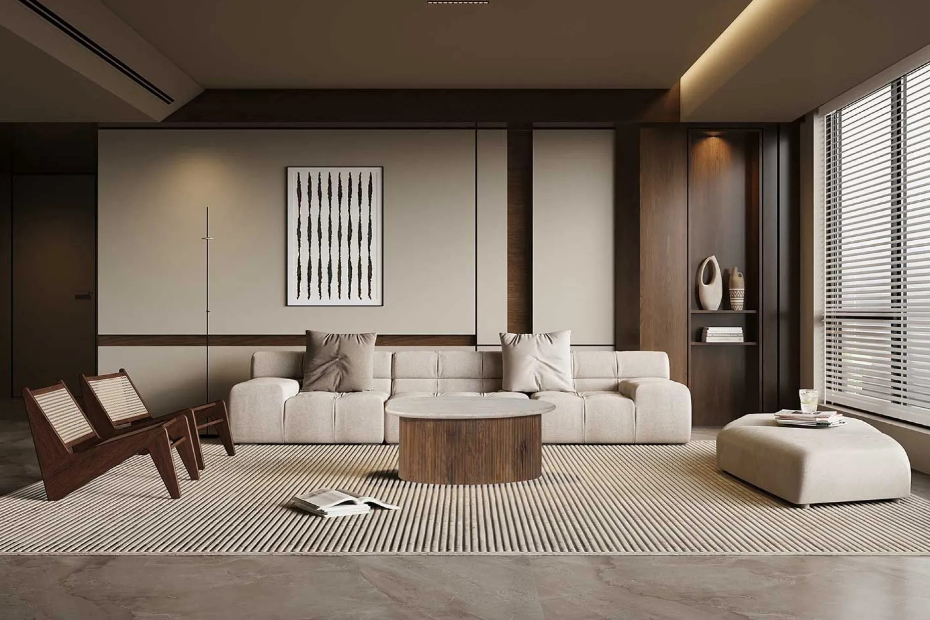 Couchtisch Louis | 90 x 55 x 40 cm | Travertin Beige