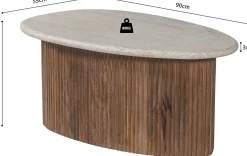 Couchtisch Louis | 90 x 55 x 40 cm | Travertin Beige