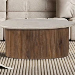 Couchtisch Louis | 90 x 55 x 40 cm | Travertin Beige
