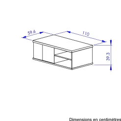 Couchtisch Magda | 110 x 60 x 40 cm | Brown Matte Black
