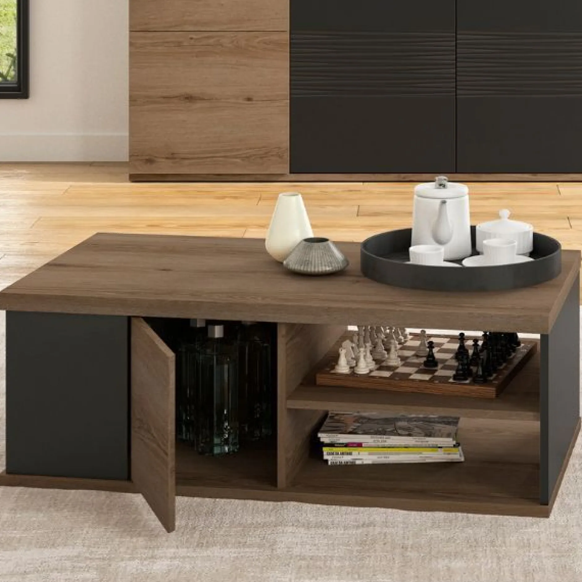 Couchtisch Magda | 110 x 60 x 40 cm | Brown Matte Black