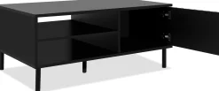 Couchtisch Manet - 110x76x47cm - mit Ablagefläche - Schwarz/Eiche Dekor