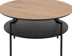 Couchtisch Marvin Ø80 - Wildeiche/schwarz