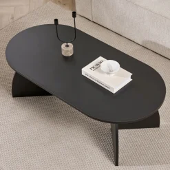 Couchtisch Melina - 100% MELAMINE - Holzschwarz - 40 x 60 x 120 cm