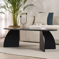 Couchtisch Melina - 100% MELAMINE - Holzschwarz - 40 x 60 x 120 cm