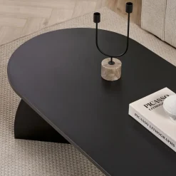 Couchtisch Melina - 100% MELAMINE - Holzschwarz - 40 x 60 x 120 cm