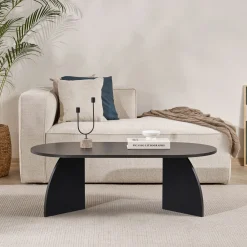Couchtisch Melina - 100% MELAMINE - Holzschwarz - 40 x 60 x 120 cm