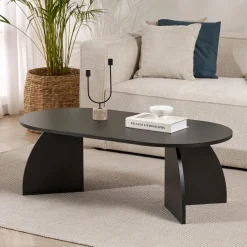 Couchtisch Melina - 100% MELAMINE - Holzschwarz - 40 x 60 x 120 cm