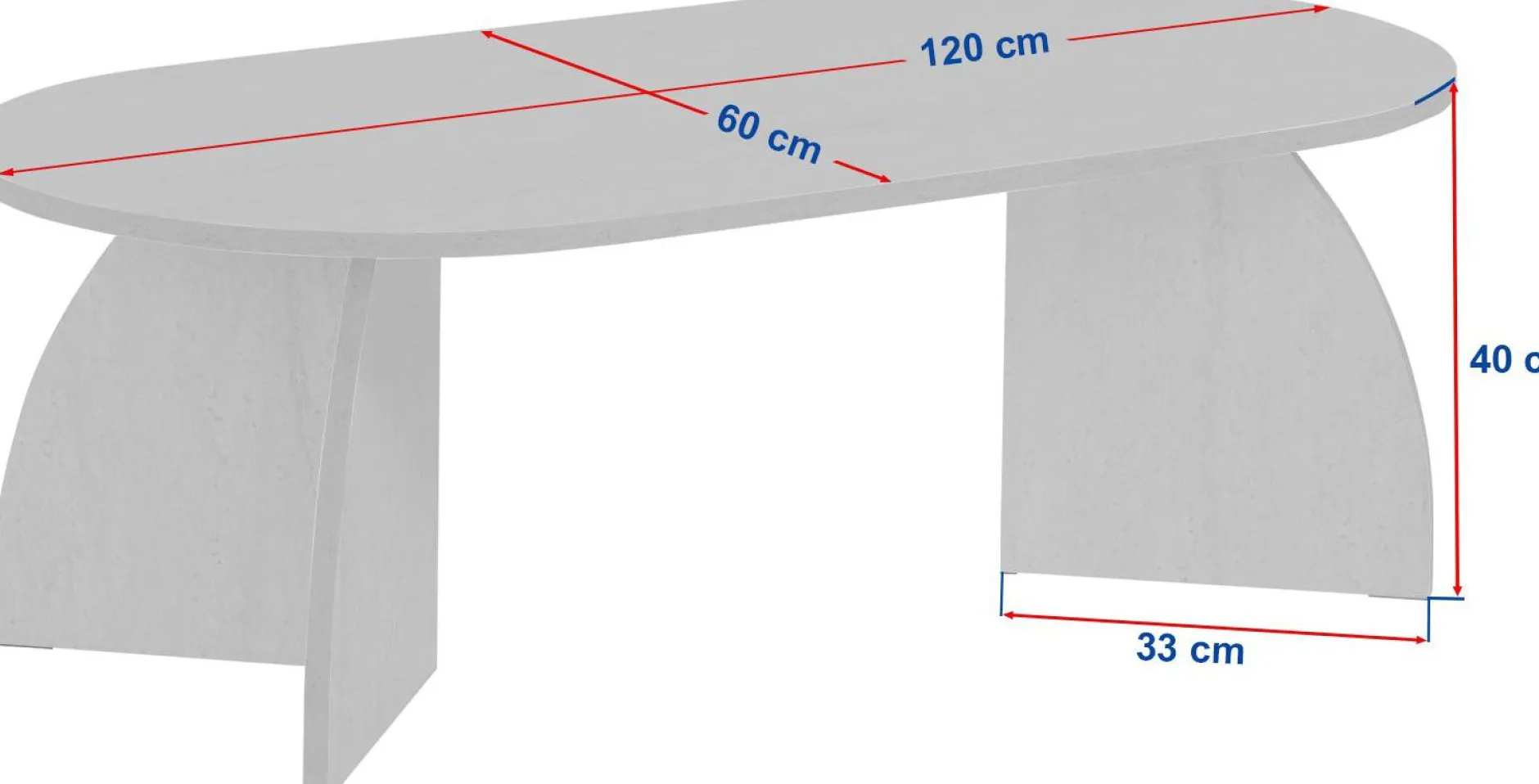 Couchtisch Melina - 100% MELAMINE - Walnuss - 40 x 60 x 120 cm