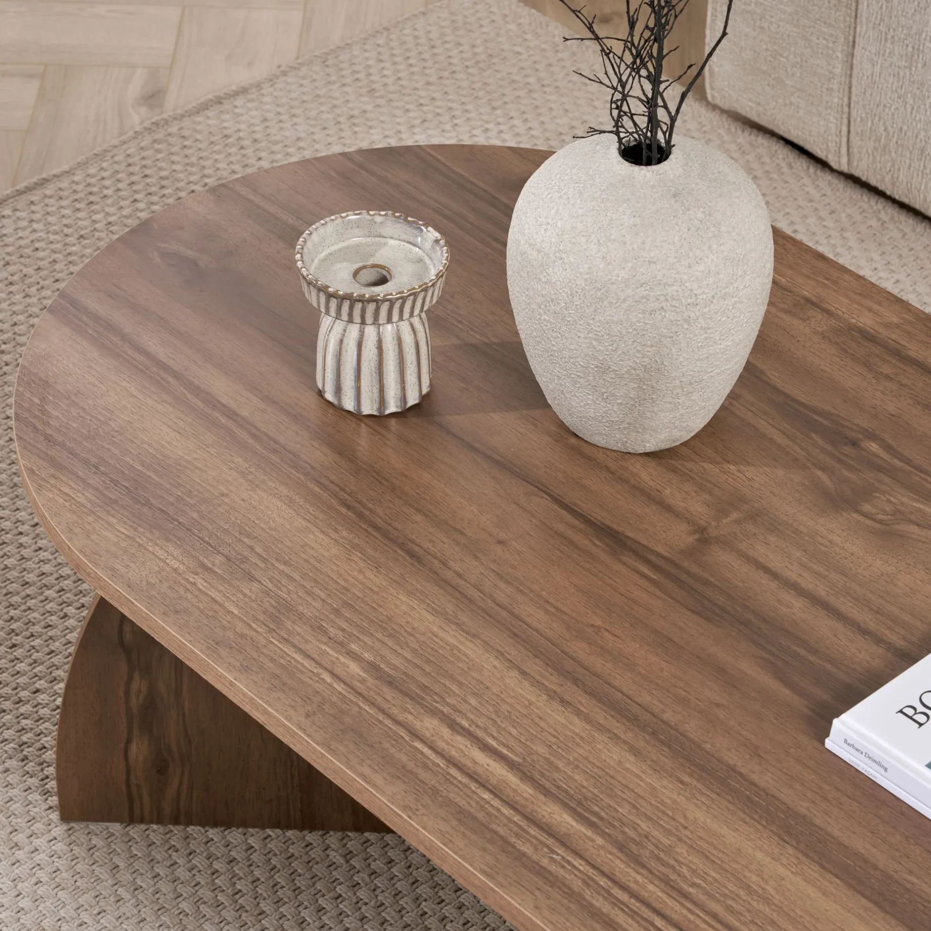 Couchtisch Melina - 100% MELAMINE - Walnuss - 40 x 60 x 120 cm