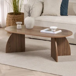 Couchtisch Melina - 100% MELAMINE - Walnuss - 40 x 60 x 120 cm