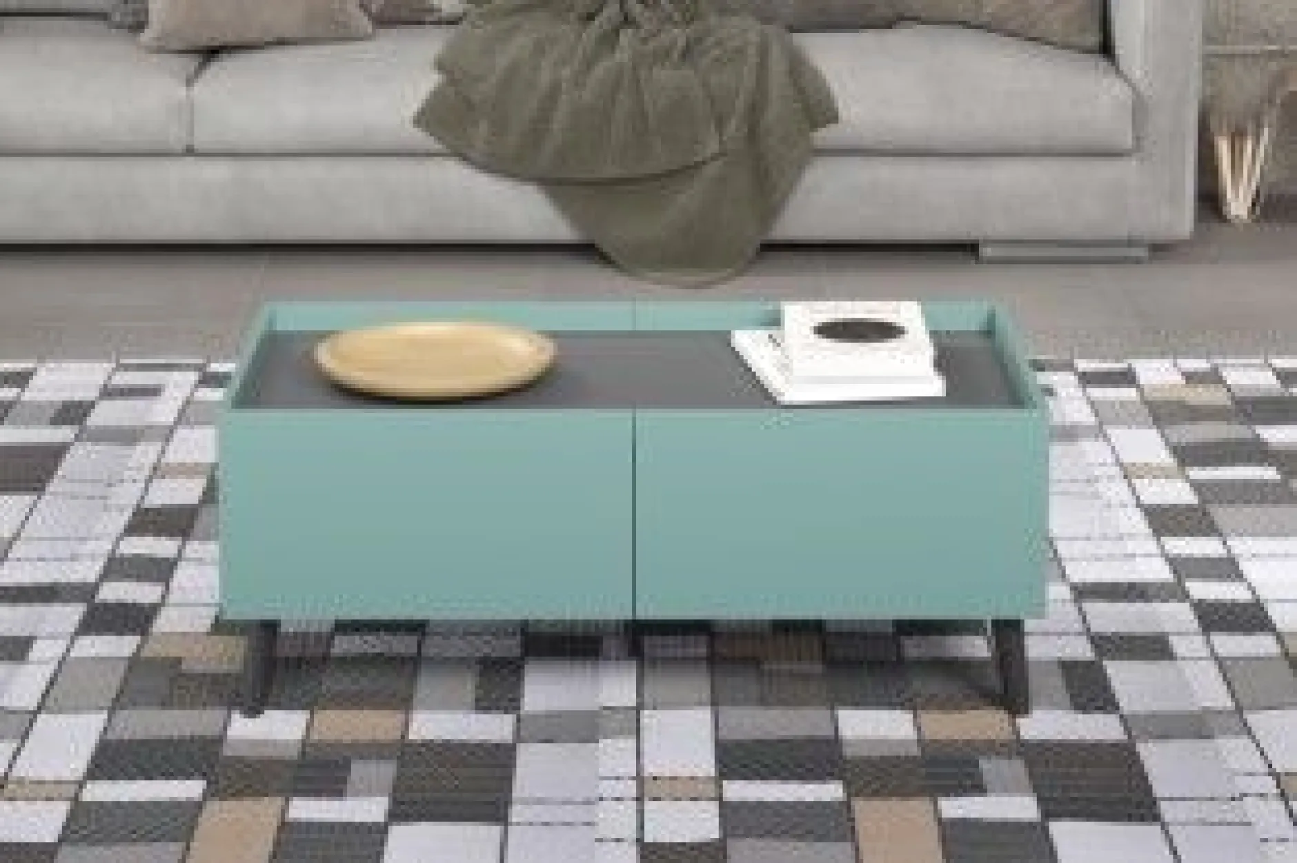 Couchtisch Melton | 110 x 60 x 44 cm | Anthrazitblau