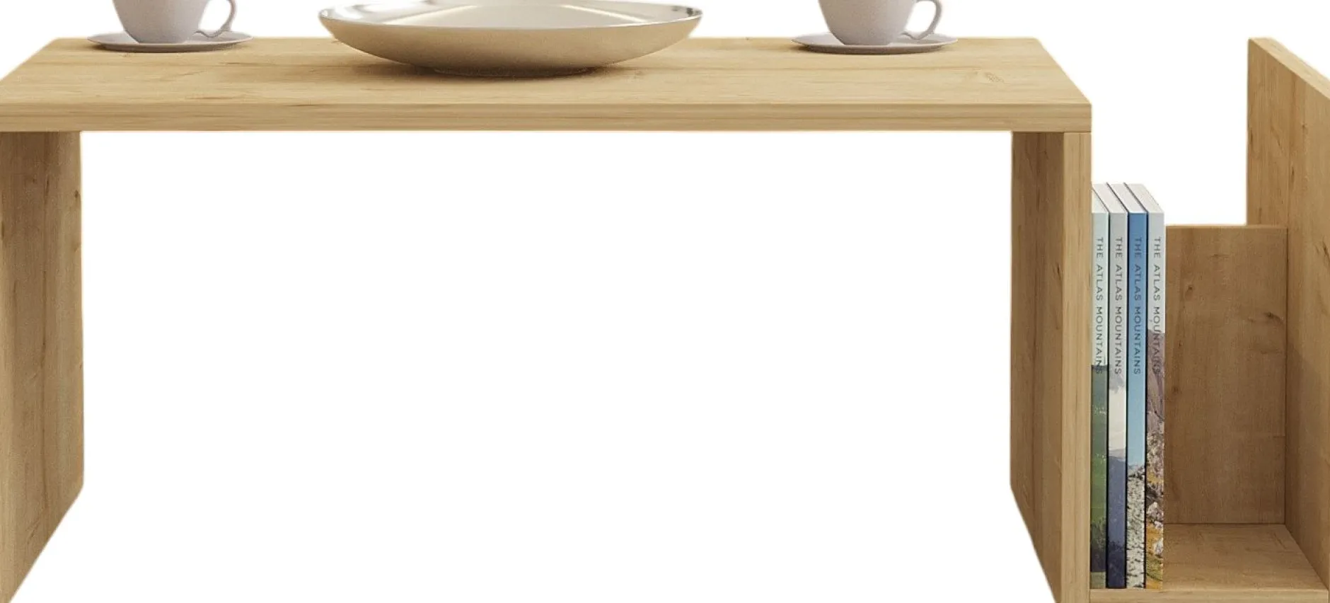 Couchtisch Memo - 100% MELAMINE - Saphireiche - 86,8 x 32,4 x 50 cm