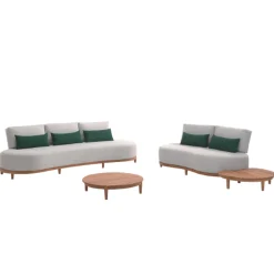 Couchtisch Mezzeluna 90cm Teakholz Braun Outdoor