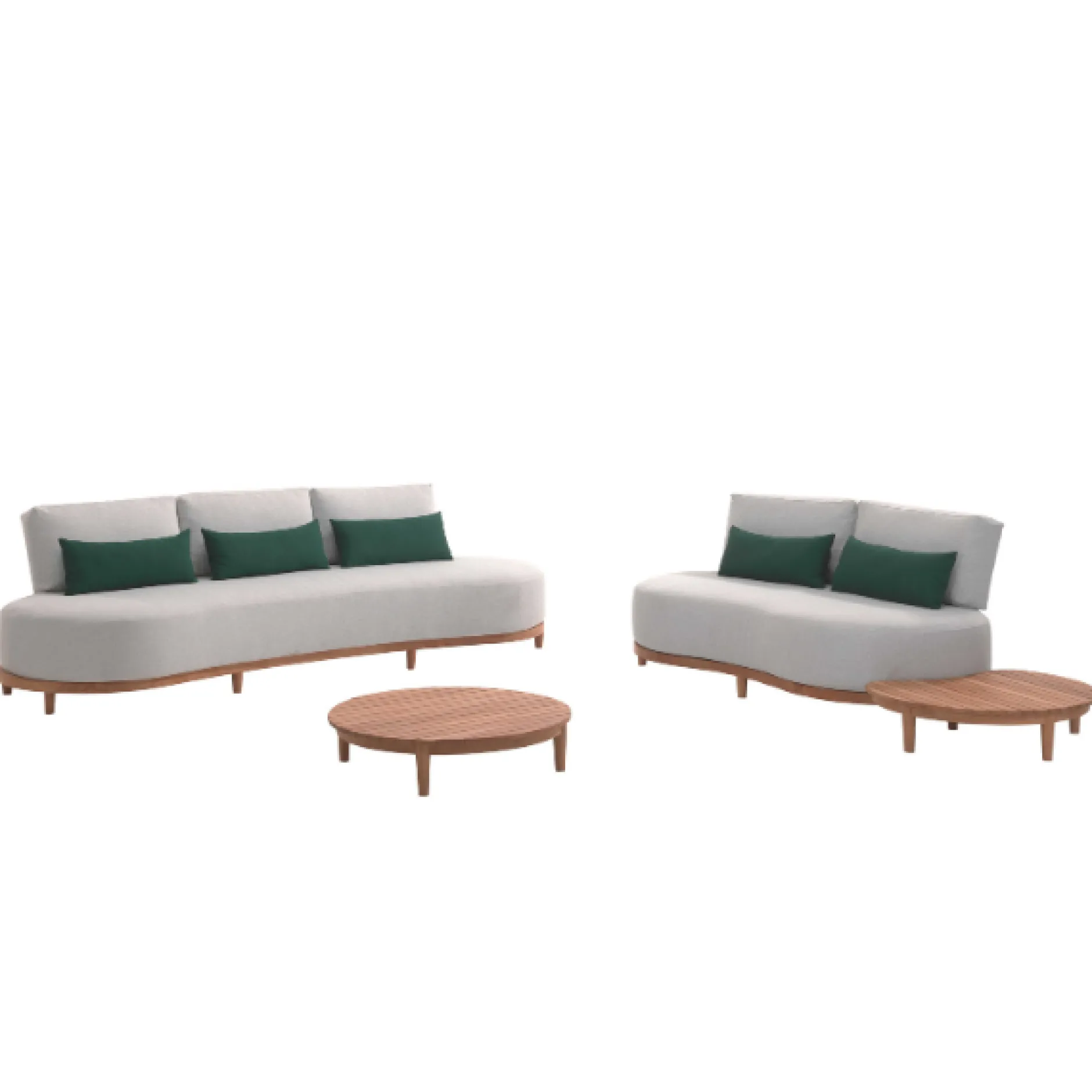 Couchtisch Mezzeluna 90cm Teakholz Braun Outdoor