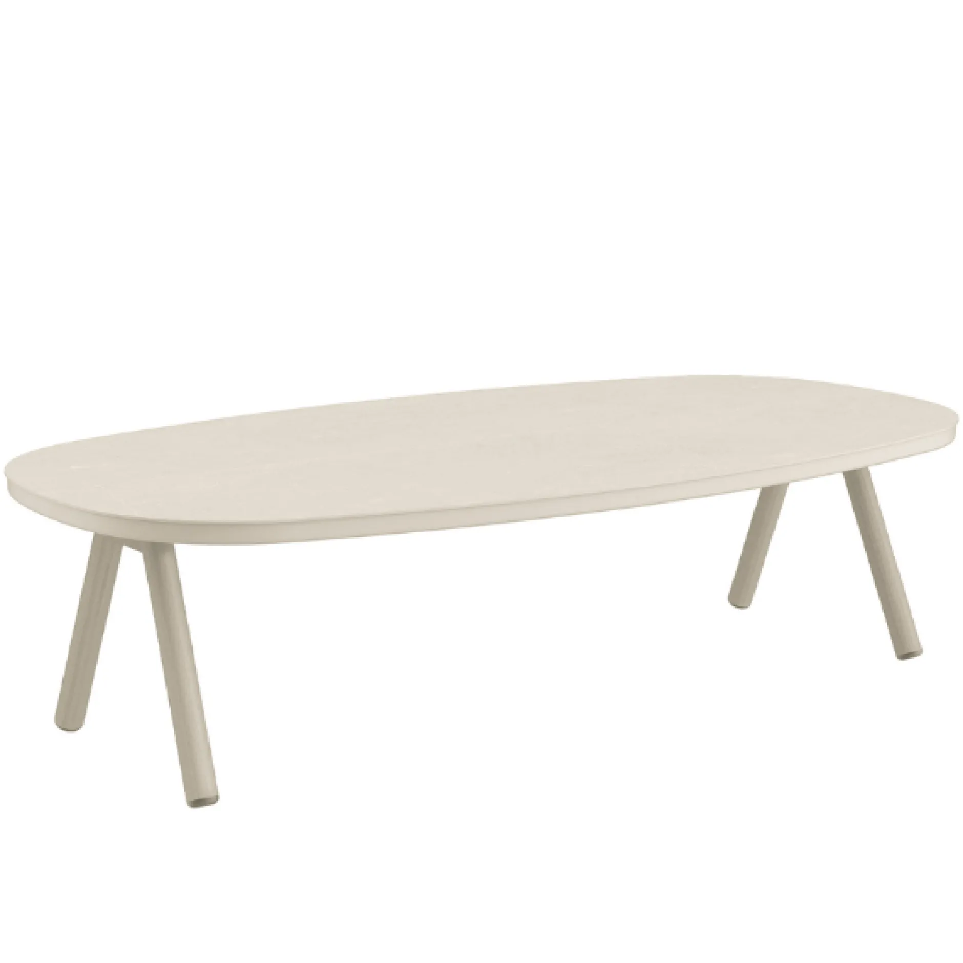 Couchtisch Midleton Gartenmöbel Aluminium Travertin 130x70x30cm Beige