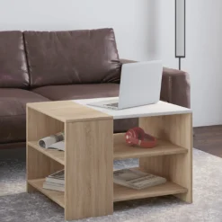 Couchtisch Milana 70x50 cm-Sonoma Eiche/Weiß