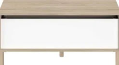 Couchtisch Morpheus - 100x50x44-65cm - mit Ablage - Eiche Dekor/Weiß