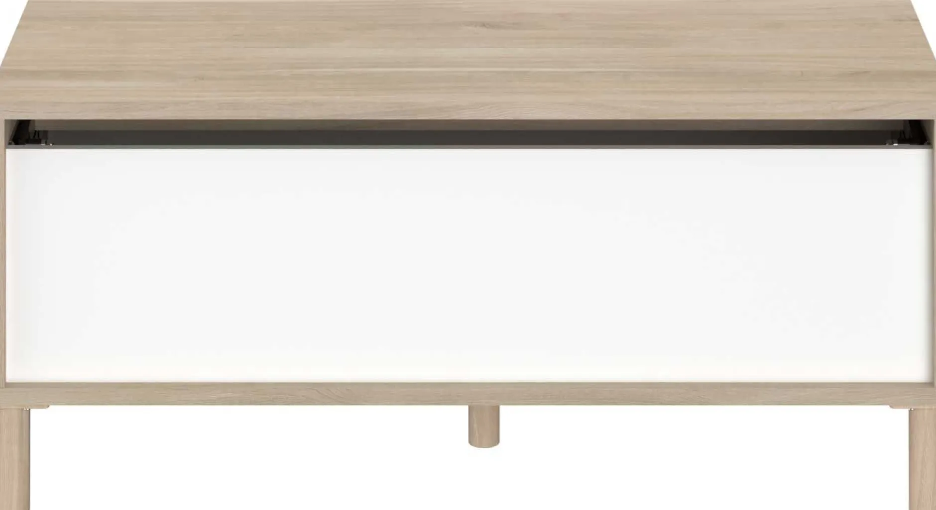 Couchtisch Morpheus - 100x50x44-65cm - mit Ablage - Eiche Dekor/Weiß