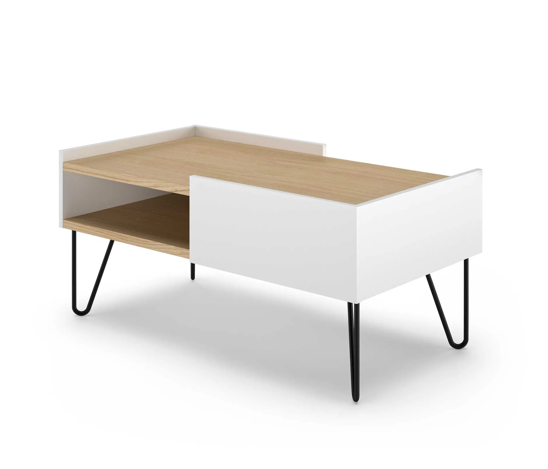 Couchtisch Nina 110cm - Eiche/Weiß