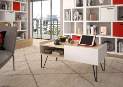 Couchtisch Nina 110cm - Eiche/Weiß