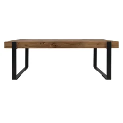 Couchtisch Norton 130x60cm - recyceltes Teakholz/Eisen