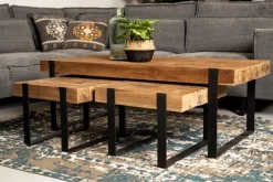 Couchtisch Norton 130x60cm - recyceltes Teakholz/Eisen