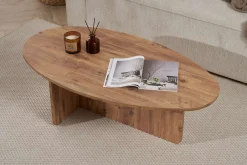 Couchtisch Orba - 100% MELAMINE - Atlantik-Kiefer - 40 x 65 x 120 cm