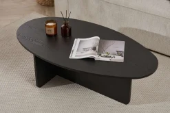 Couchtisch Orba - 100% MELAMINE - Holzschwarz - 40 x 65 x 120 cm
