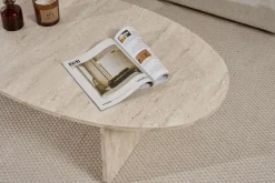 Couchtisch Orba - 100% MELAMINE - Travertin - 40 x 65 x 120 cm