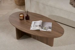 Couchtisch Orba - 100% MELAMINE - Walnuss - 40 x 65 x 120 cm