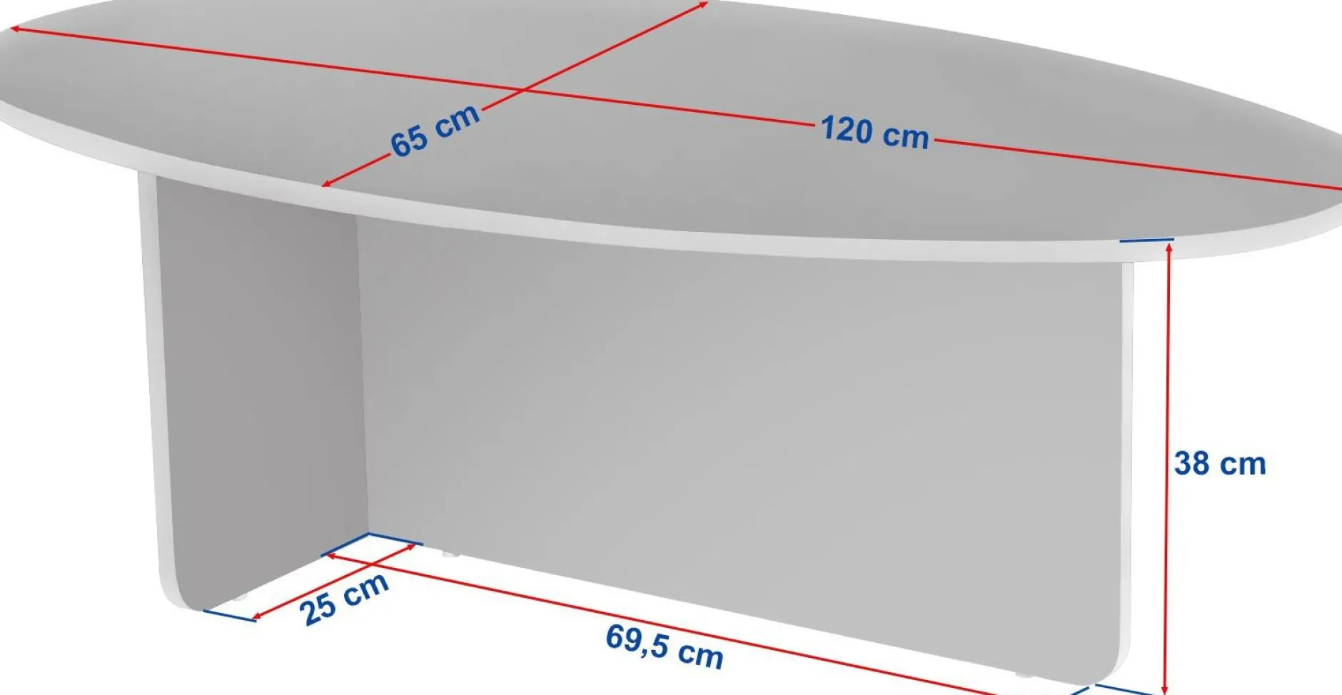 Couchtisch Orba - 100% MELAMINE - Walnuss - 40 x 65 x 120 cm