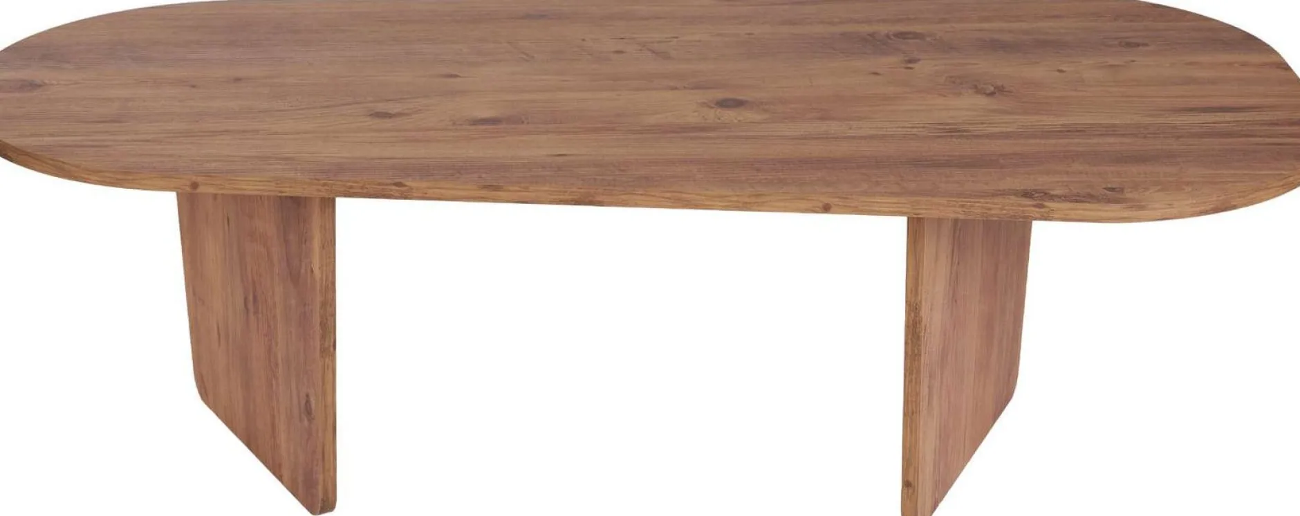 Couchtisch Ovalis - 100% MELAMINE - Atlantik-Kiefer - 40 x 65 x 130 cm