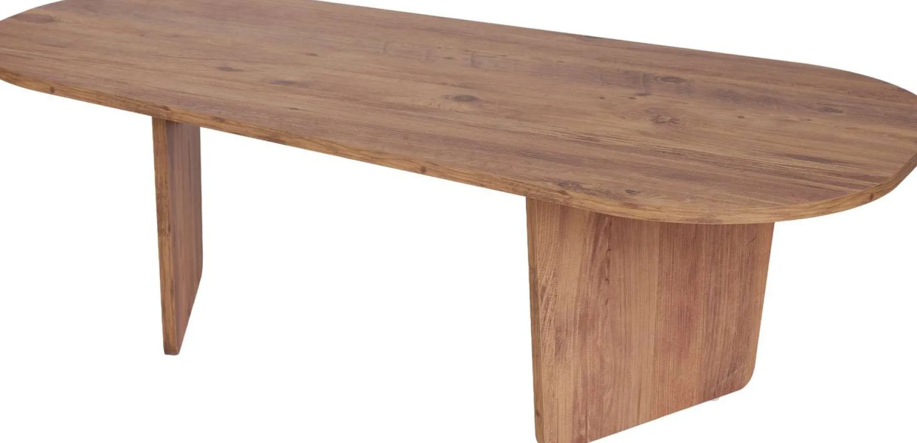 Couchtisch Ovalis - 100% MELAMINE - Atlantik-Kiefer - 40 x 65 x 130 cm