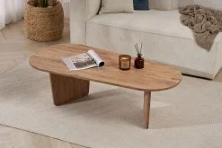 Couchtisch Ovalis - 100% MELAMINE - Atlantik-Kiefer - 40 x 65 x 130 cm