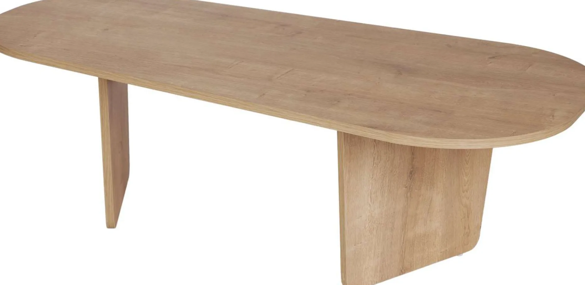 Couchtisch Ovalis - 100% MELAMINE - Eiche - 40 x 65 x 130 cm
