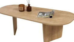 Couchtisch Ovalis - 100% MELAMINE - Eiche - 40 x 65 x 130 cm