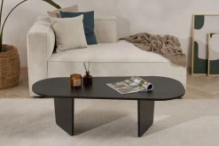 Couchtisch Ovalis - 100% MELAMINE - Holzschwarz - 40 x 65 x 130 cm