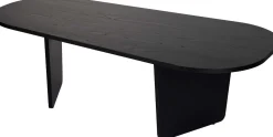 Couchtisch Ovalis - 100% MELAMINE - Holzschwarz - 40 x 65 x 130 cm