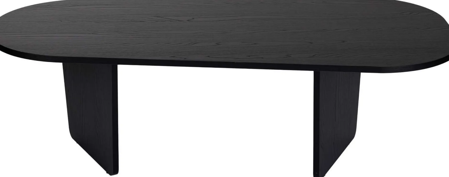 Couchtisch Ovalis - 100% MELAMINE - Holzschwarz - 40 x 65 x 130 cm