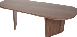 Couchtisch Ovalis - 100% MELAMINE - Walnuss - 40 x 65 x 130 cm