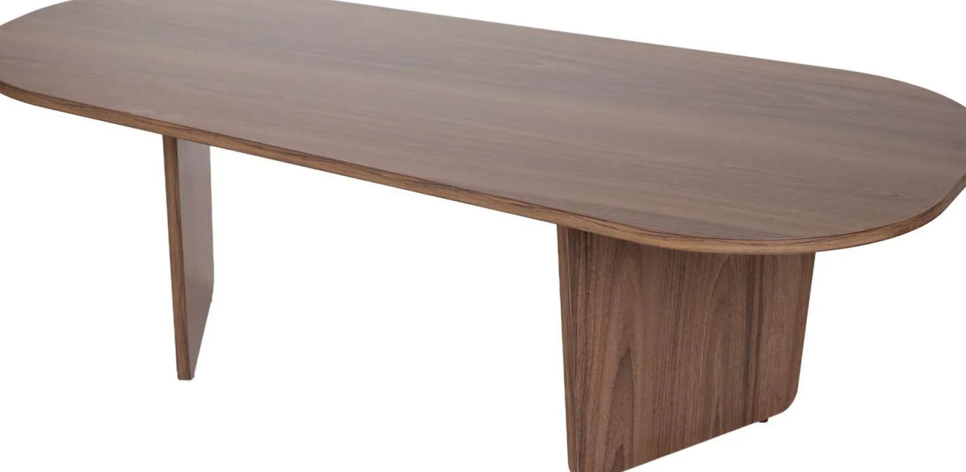 Couchtisch Ovalis - 100% MELAMINE - Walnuss - 40 x 65 x 130 cm