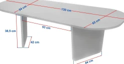 Couchtisch Ovalis - 100% MELAMINE - Walnuss - 40 x 65 x 130 cm